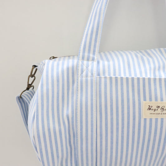 Bags Garden maleta Barrel algodón Raya ancha Azulado Bags Garden Bags Garden