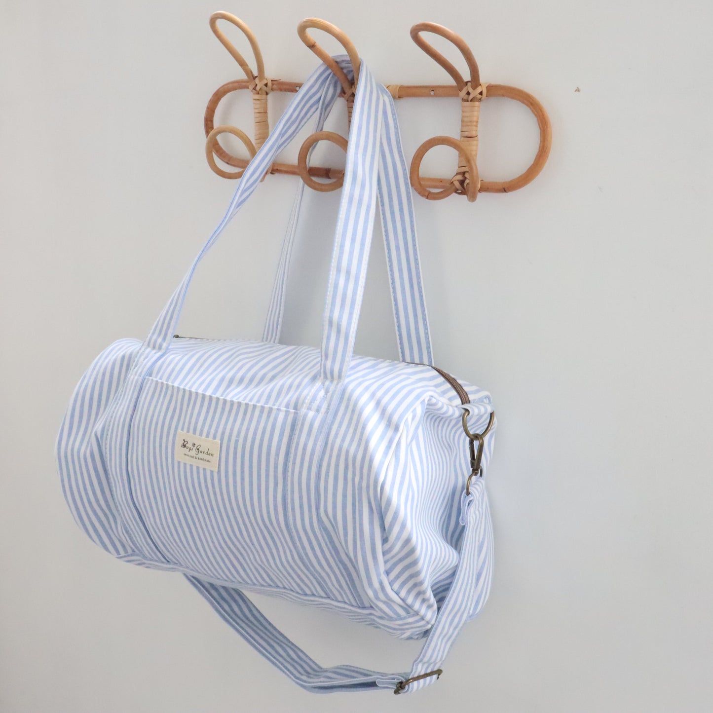 Bags Garden maleta Barrel algodón Raya ancha Azulado Bags Garden Bags Garden