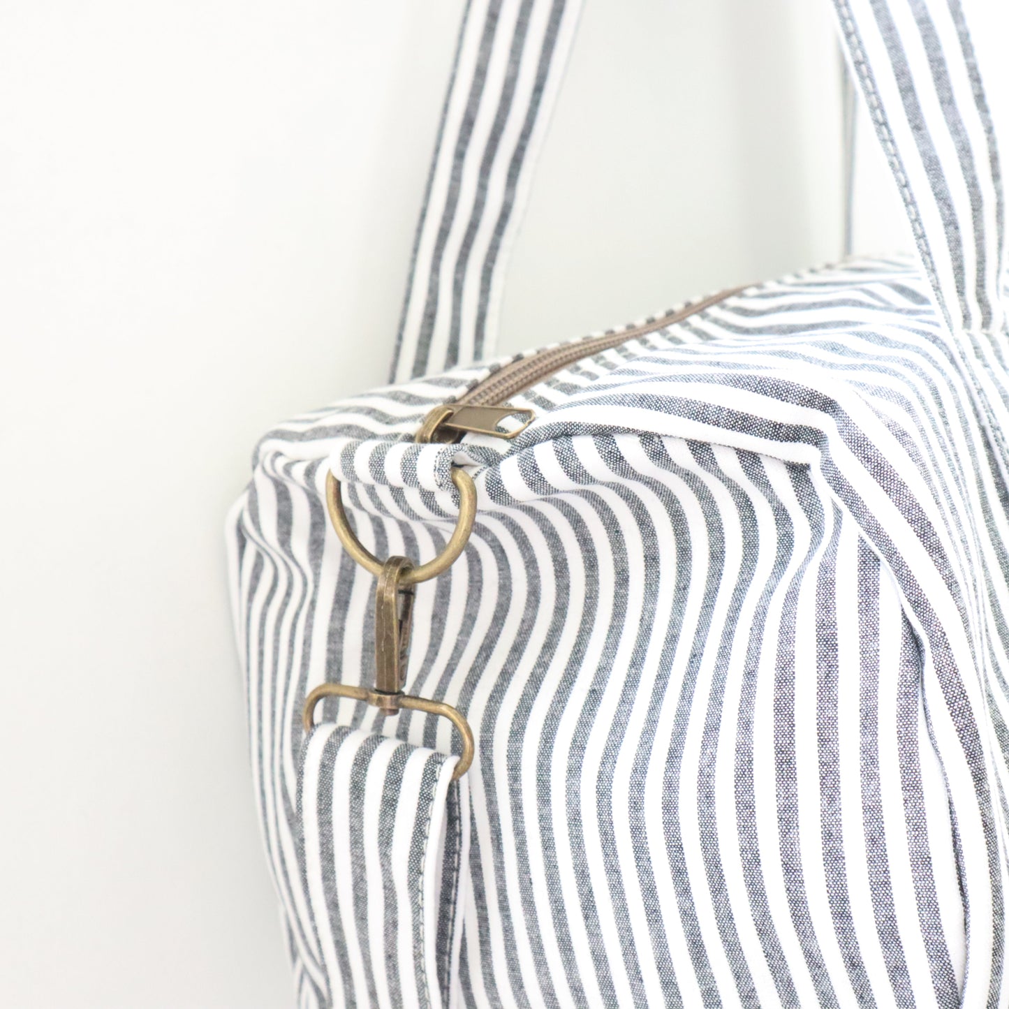 Bags Garden maleta Barrel algodón Raya ancha Negro Bags Garden Bags Garden