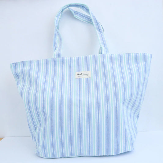 Bags Garden tote bag Bolso de playa de algodon Rayas Pastel Azul Bags Garden Bags Garden