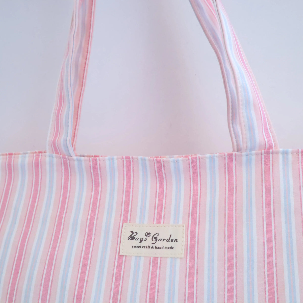 Bags Garden tote bag Bolso de playa de algodon Rayas Pastel Rosa Bags Garden Bags Garden