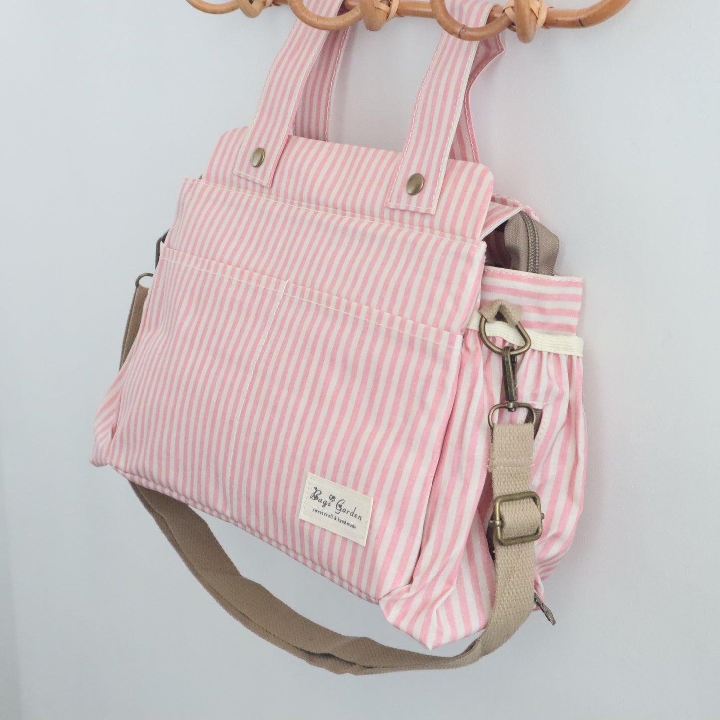 Bags Garden bolso de carrito Bolso organizador de carrito impermeable Rayas Rosa Bags Garden Bags Garden