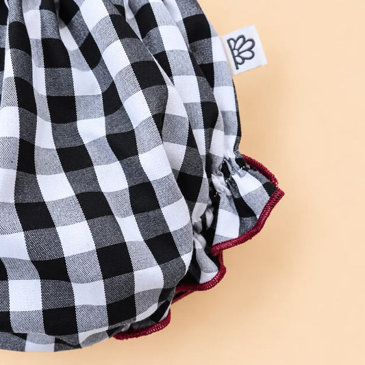 Cubrepañal con repulgo Vichy negro | BAPUM