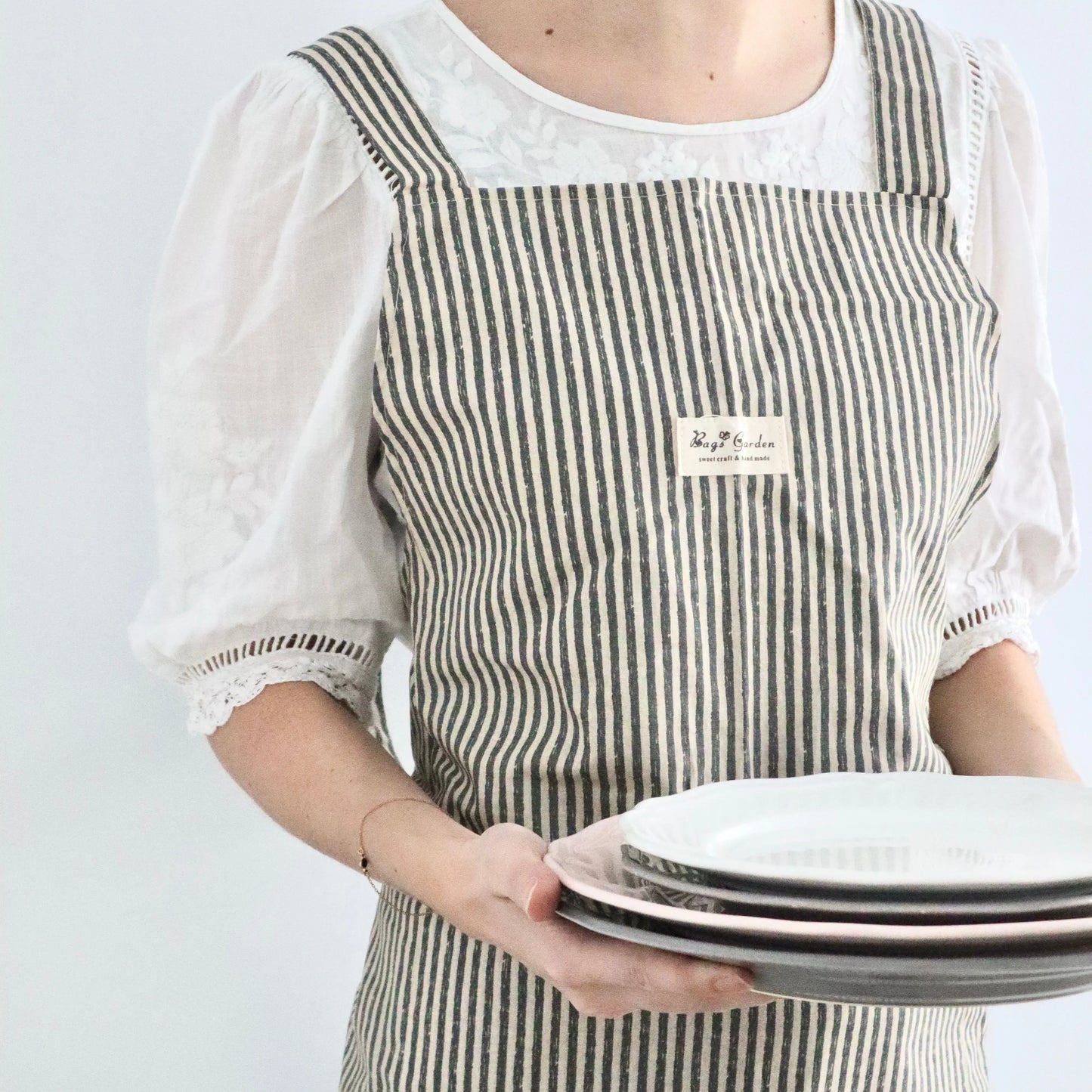 Bags Garden maleta Delantal algodón Rayas Rosa Bags Garden Bags Garden