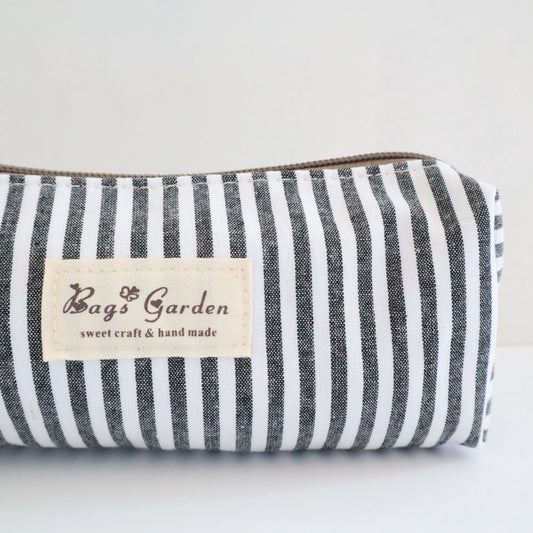 Bags Garden bolso de mano Estuche de Algodón Bags Garden Raya ancha Negro Bags Garden