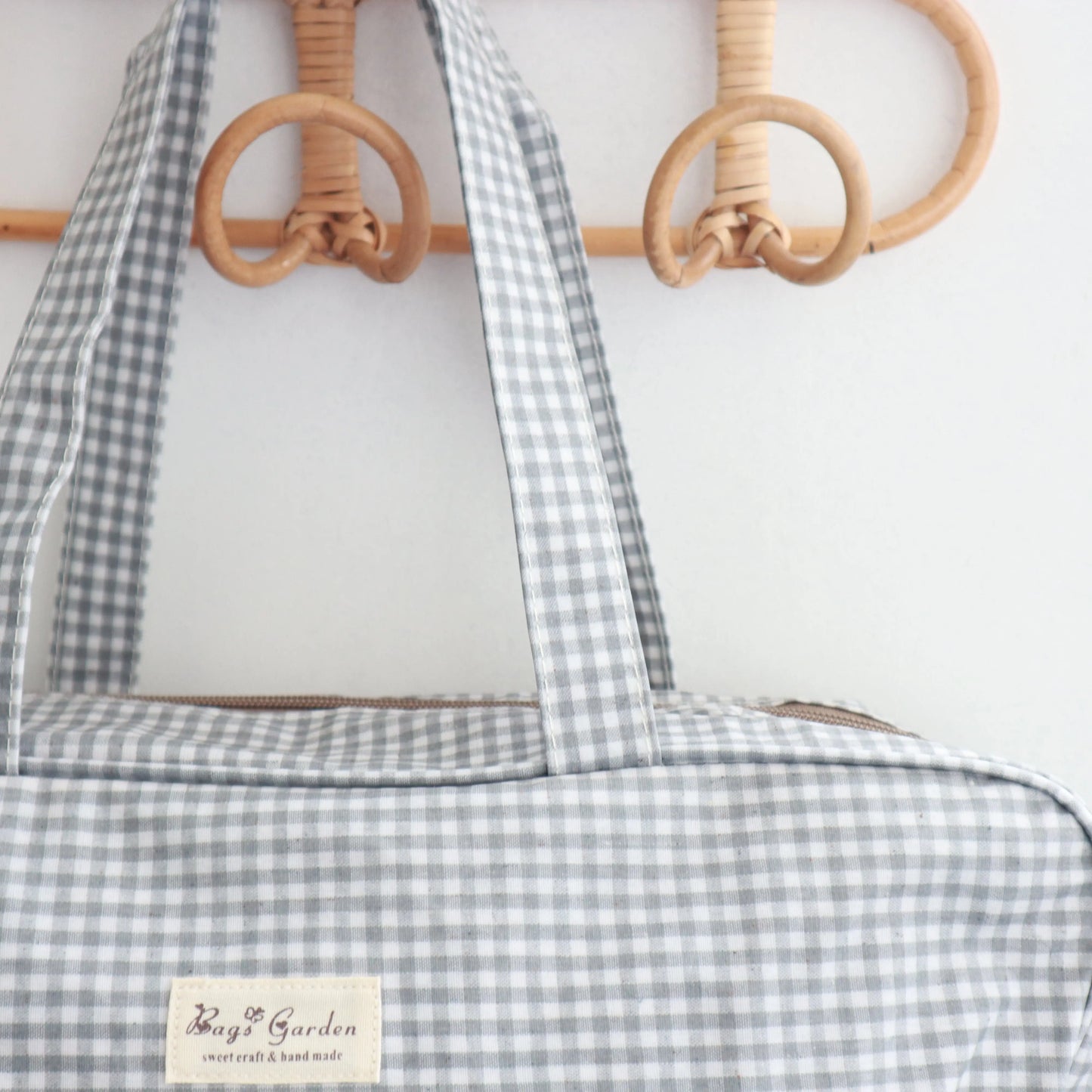 Bags Garden maleta Maletita waterproof Vichy Gris Bags Garden Bags Garden