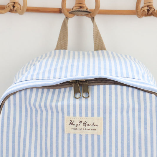 Bags Garden mochila Mochila maxi algodon Raya ancha Azulado Bags Garden Bags Garden