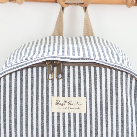 Bags Garden mochila Mochila maxi algodon Raya ancha Negro Bags Garden Bags Garden