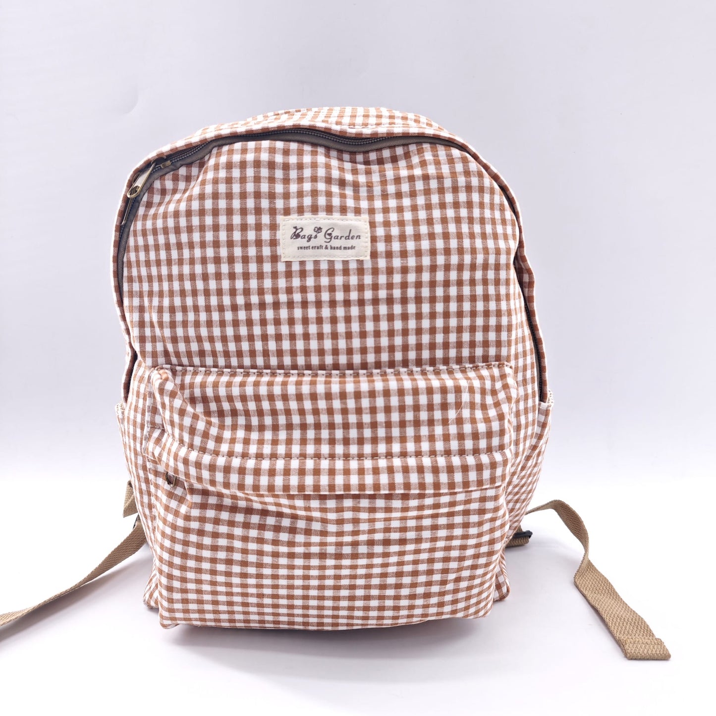 Bags Garden mochila Mochila maxi algodon Vichy Toffee Bags Garden Bags Garden