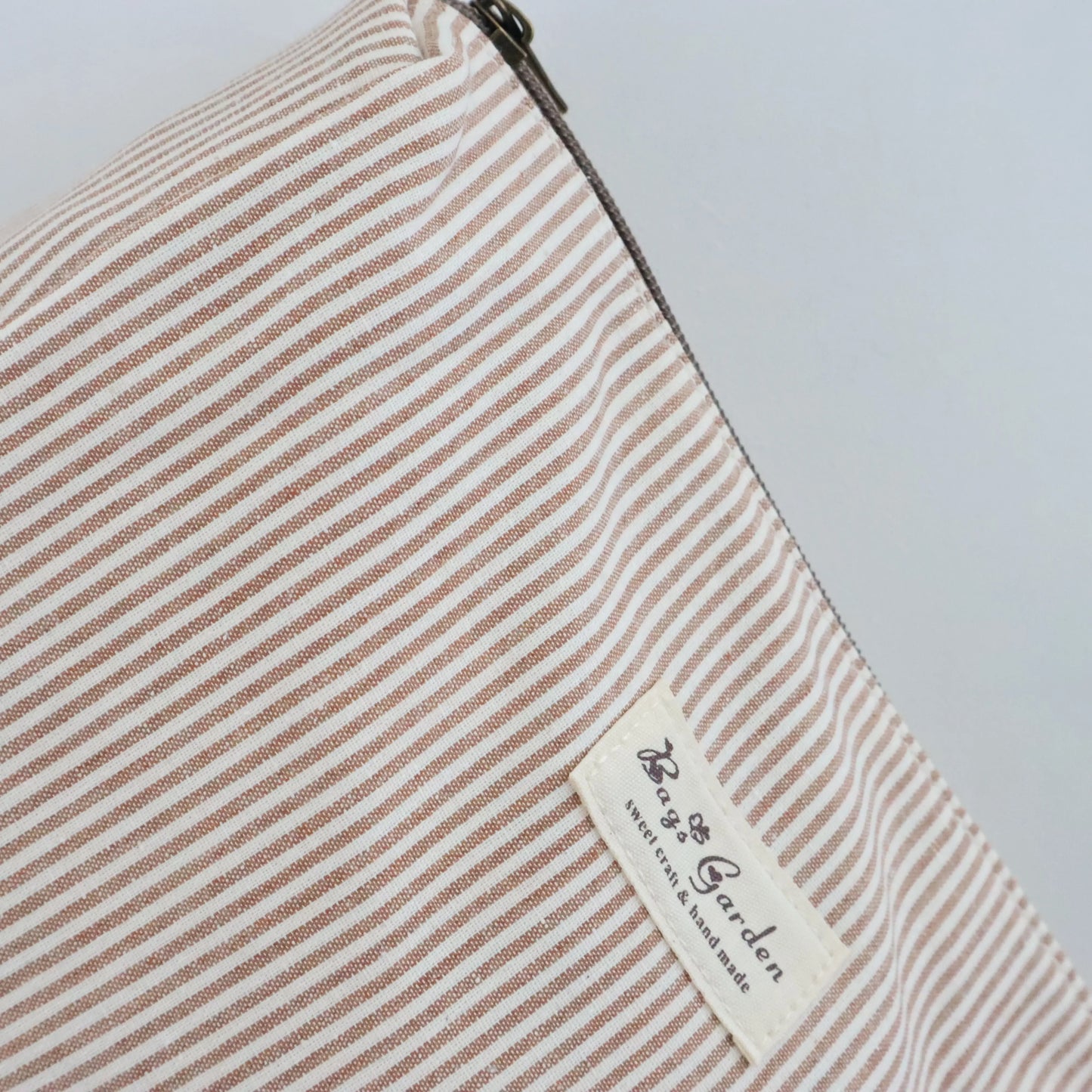 Bags Garden bolso de mano Neceser de algodón Rayas Beige Bags Garden Bags Garden