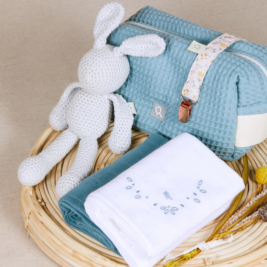 Neceser del bebe Bapum Kids Neceser del bebe Waffle azul