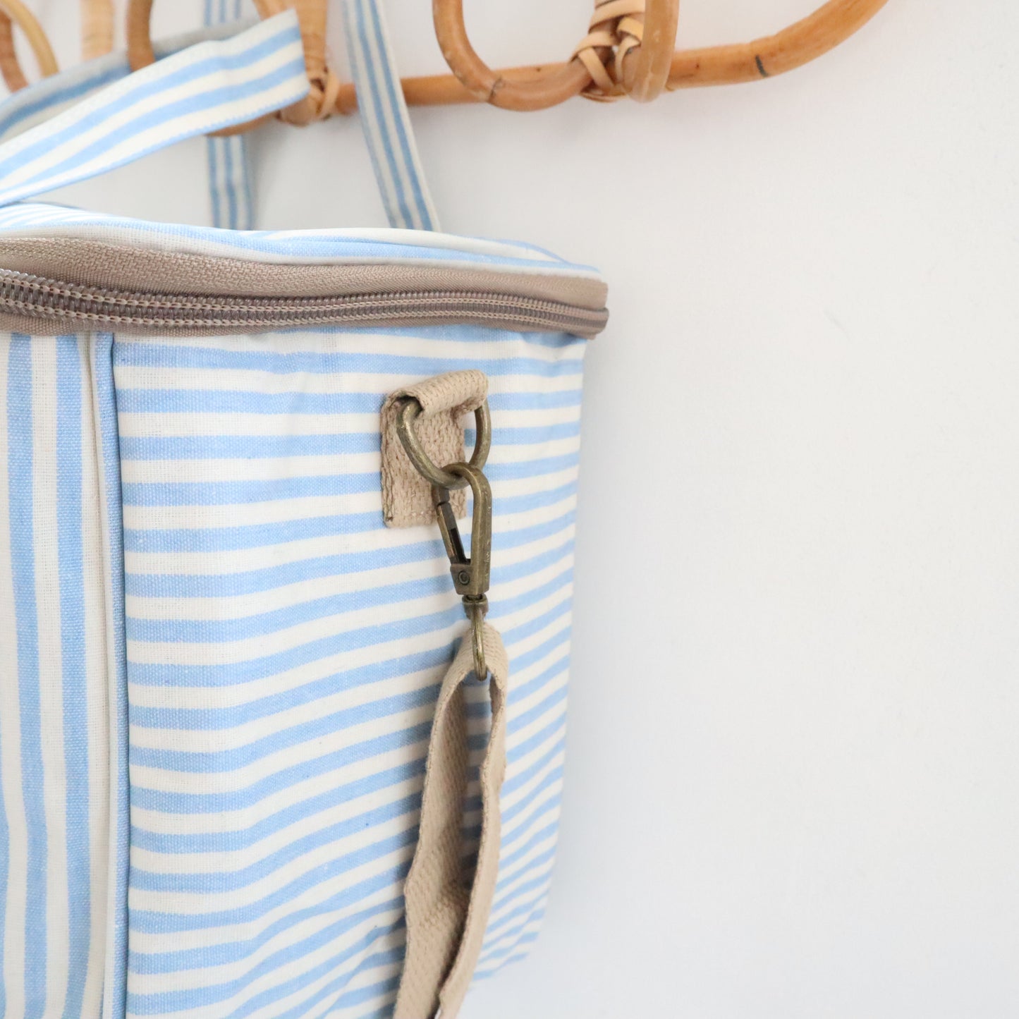 Bags Garden bolso de mano Nevera impermeable Bags Garden cuadrada Rayas Azul Bags Garden