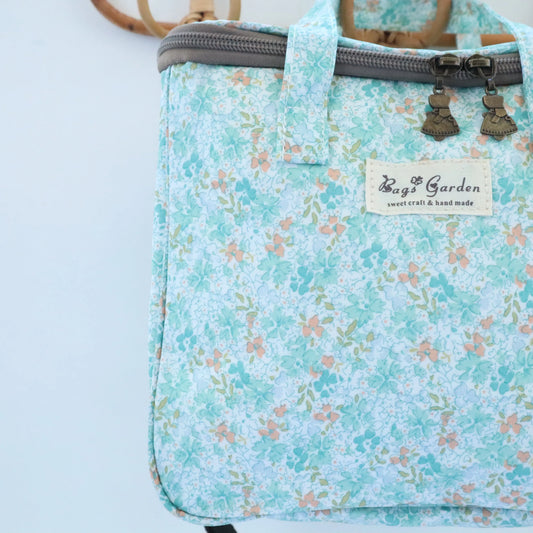 bolsa térmica cuadrada impermeable diseño flores