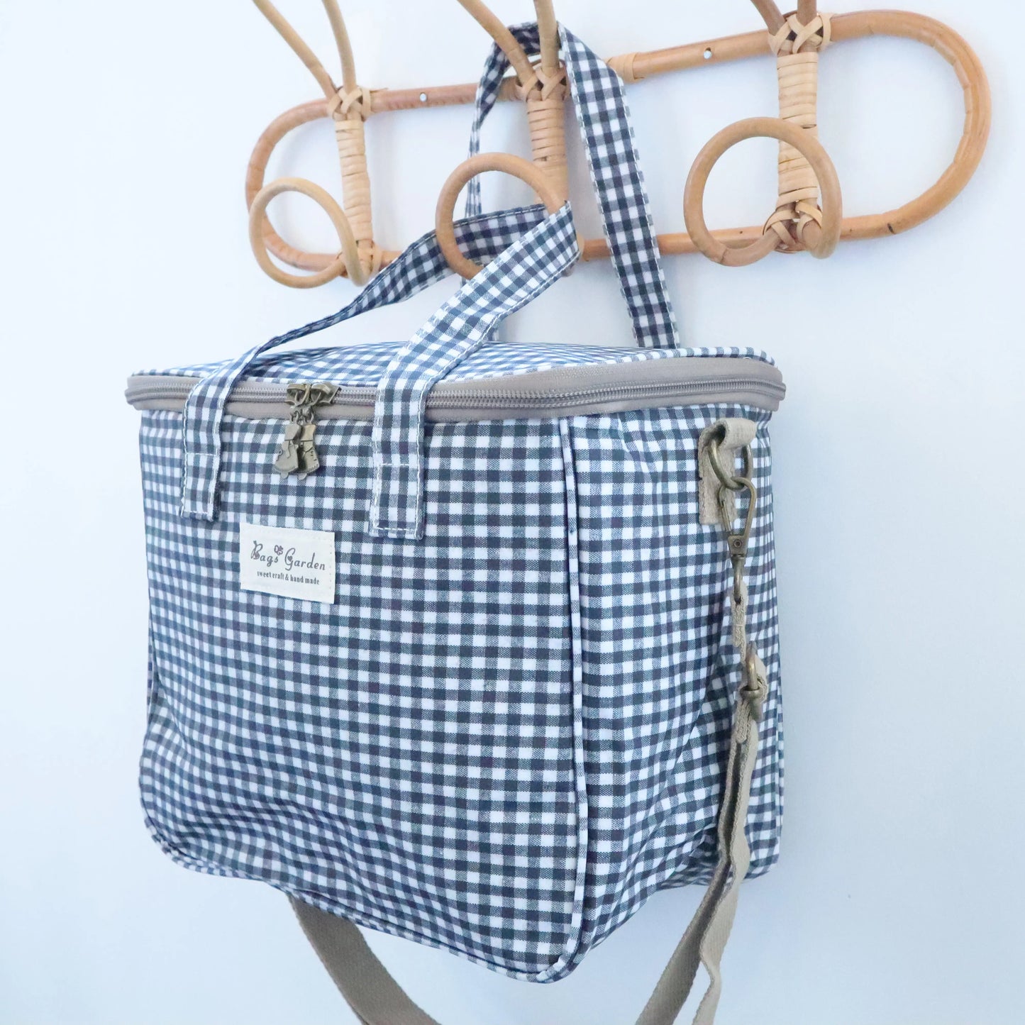 Bags Garden bolso de mano Neverita waterproof cuadrada Vichy Negro Bags Garden Bags Garden