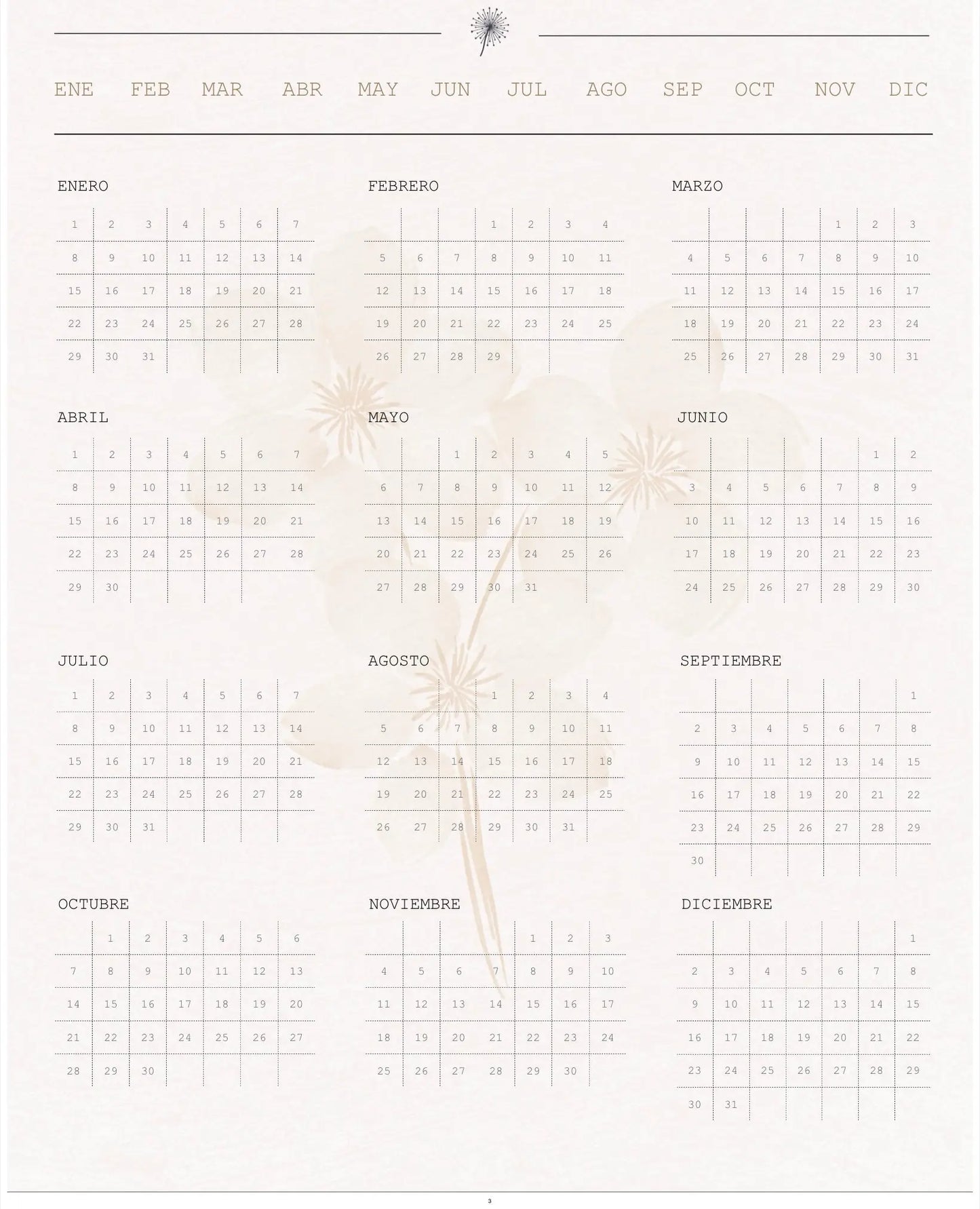 Bags Garden Planner digital Bags Garden 2024 Beige Bags Garden
