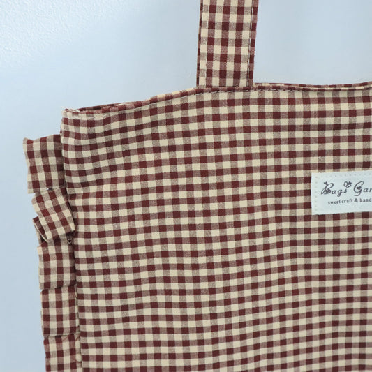 Tote bag de algodon Vichy bicolor Camel Bags Garden