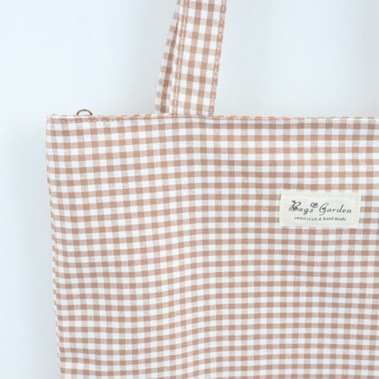 Bags Garden tote bag Tote bag de algodon Vichy Toffee Bags Garden Bags Garden