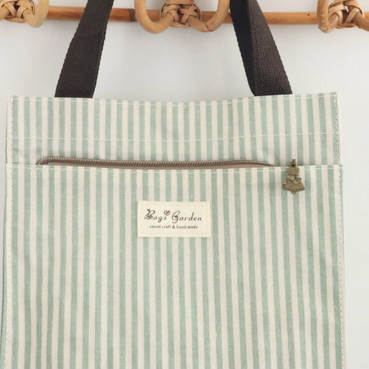 Bags Garden bolso de mano Tote de mano mediana impermeable Raya Mint Bags Garden Bags Garden