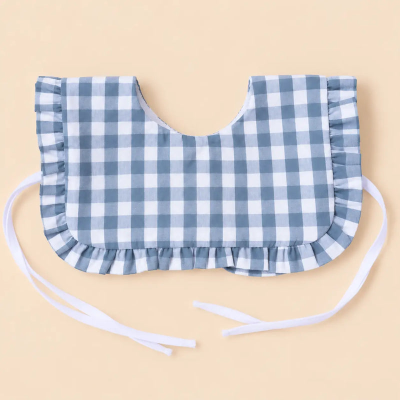 Babero con volante Vichy azul | BAPUM