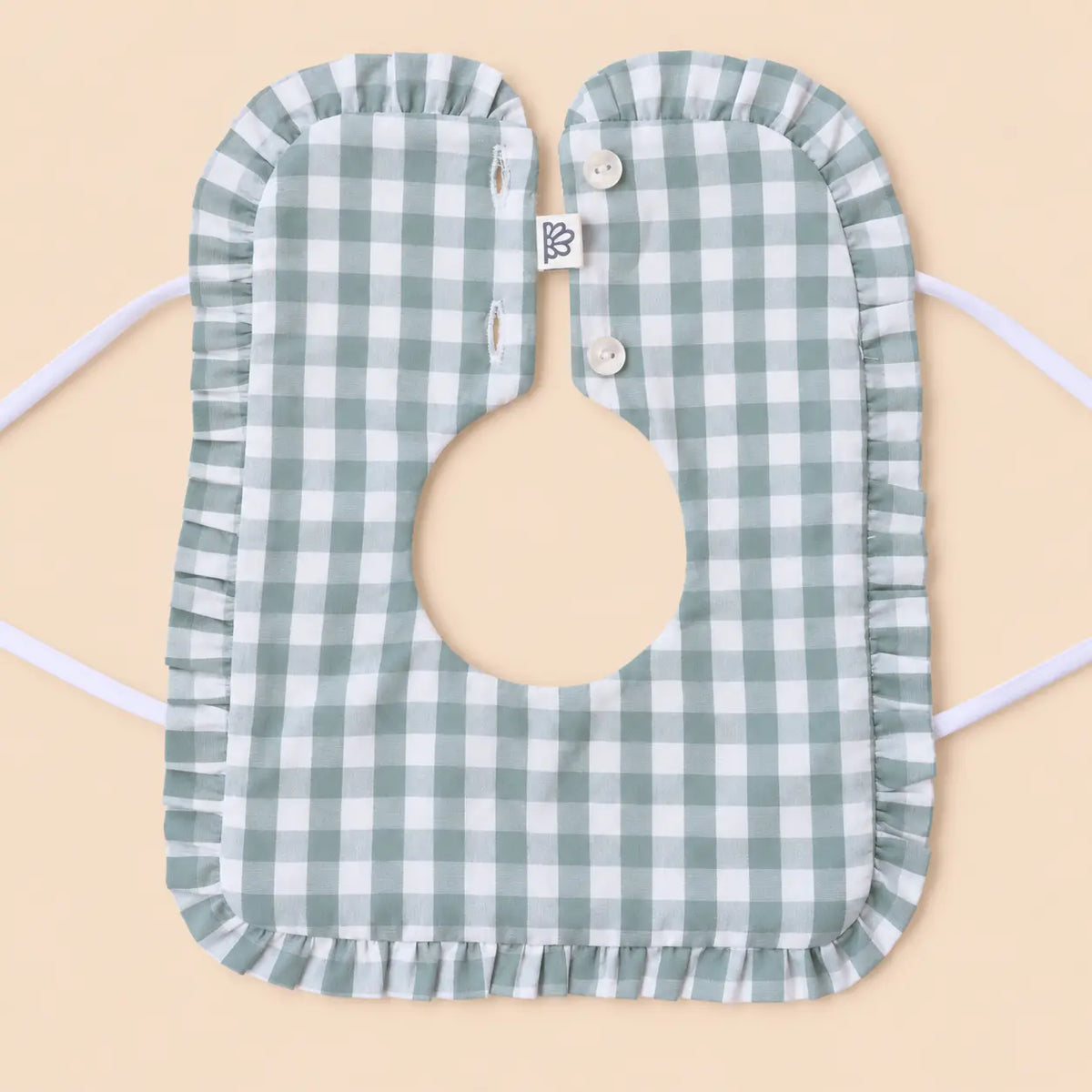 Babero con volante Vichy menta | BAPUM