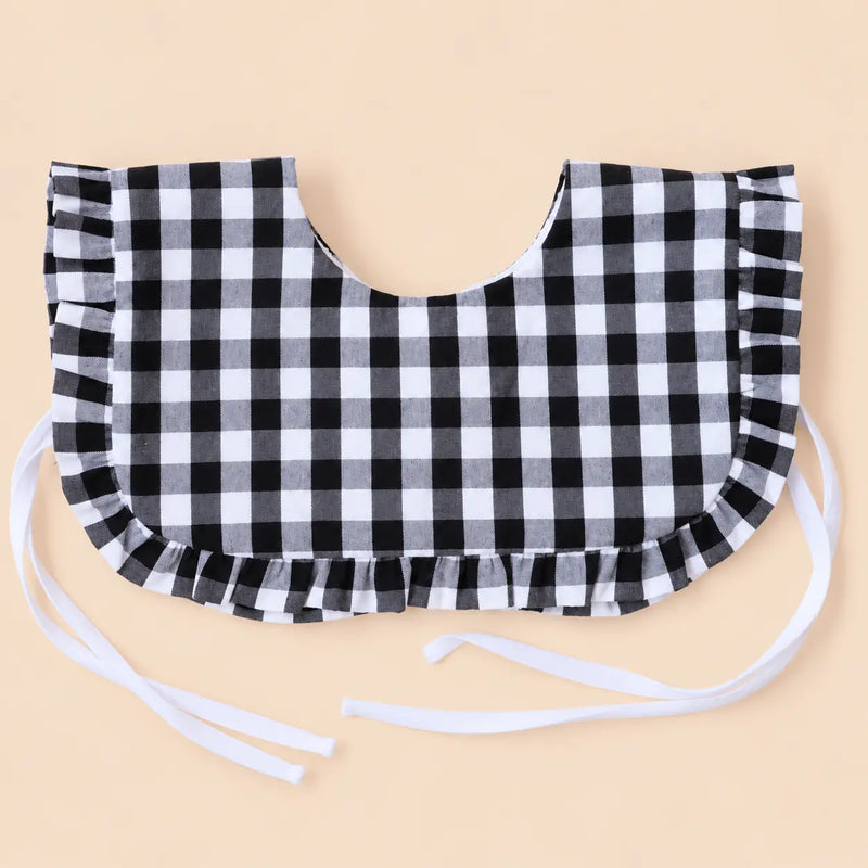 Babero con volante Vichy negro | BAPUM