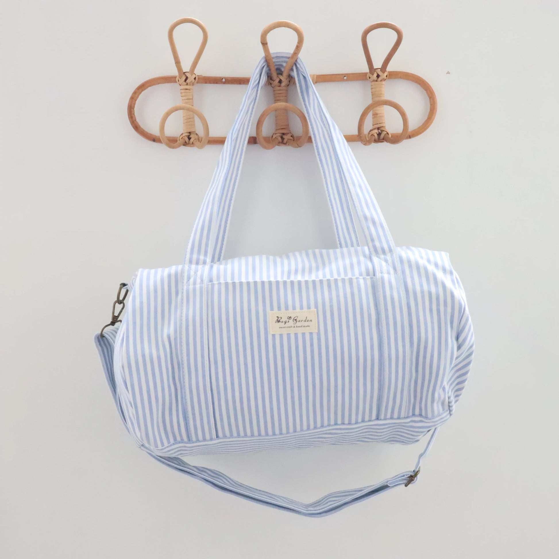 Bags Garden maleta Barrel algodón Raya ancha Azulado Bags Garden Bags Garden
