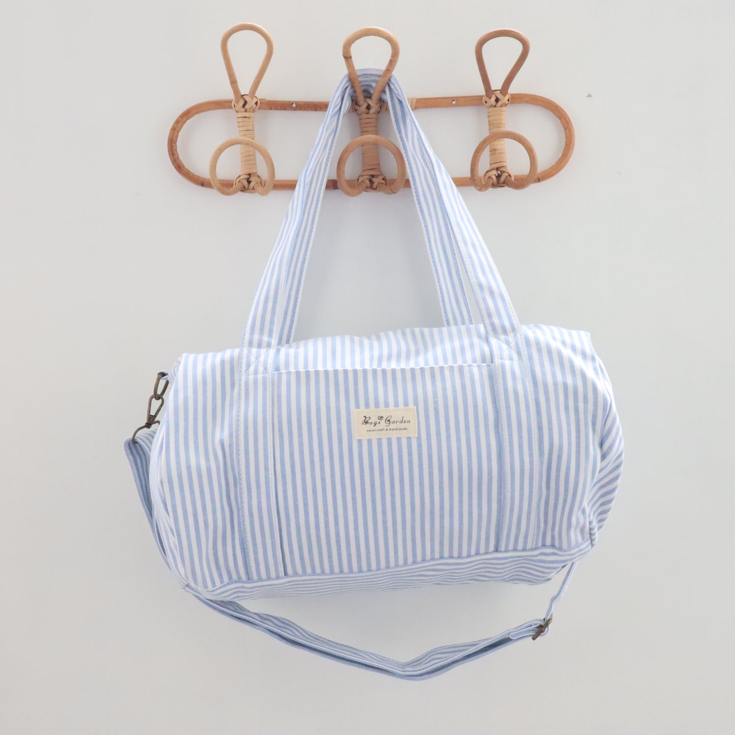 Bags Garden maleta Barrel algodón Raya ancha Azulado Bags Garden Bags Garden