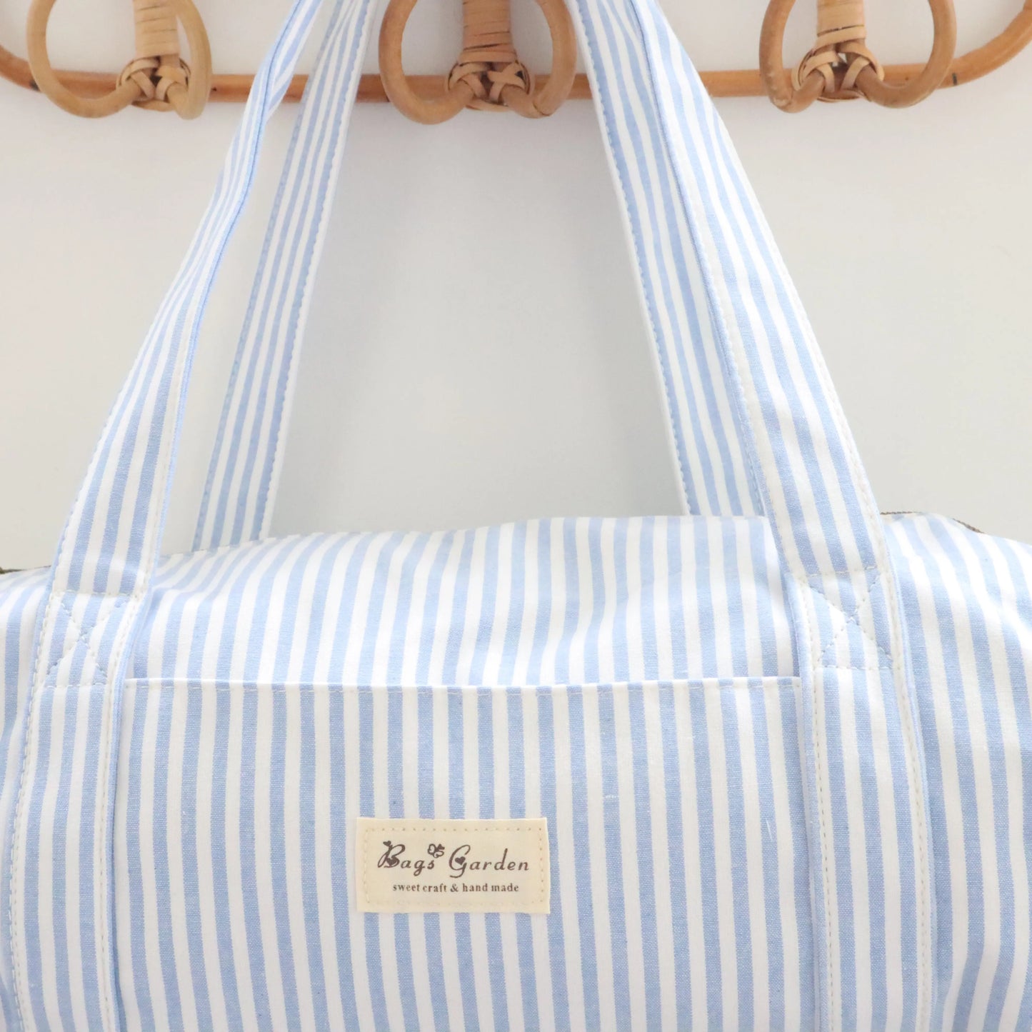 Bags Garden maleta Barrel algodón Raya ancha Azulado Bags Garden Bags Garden