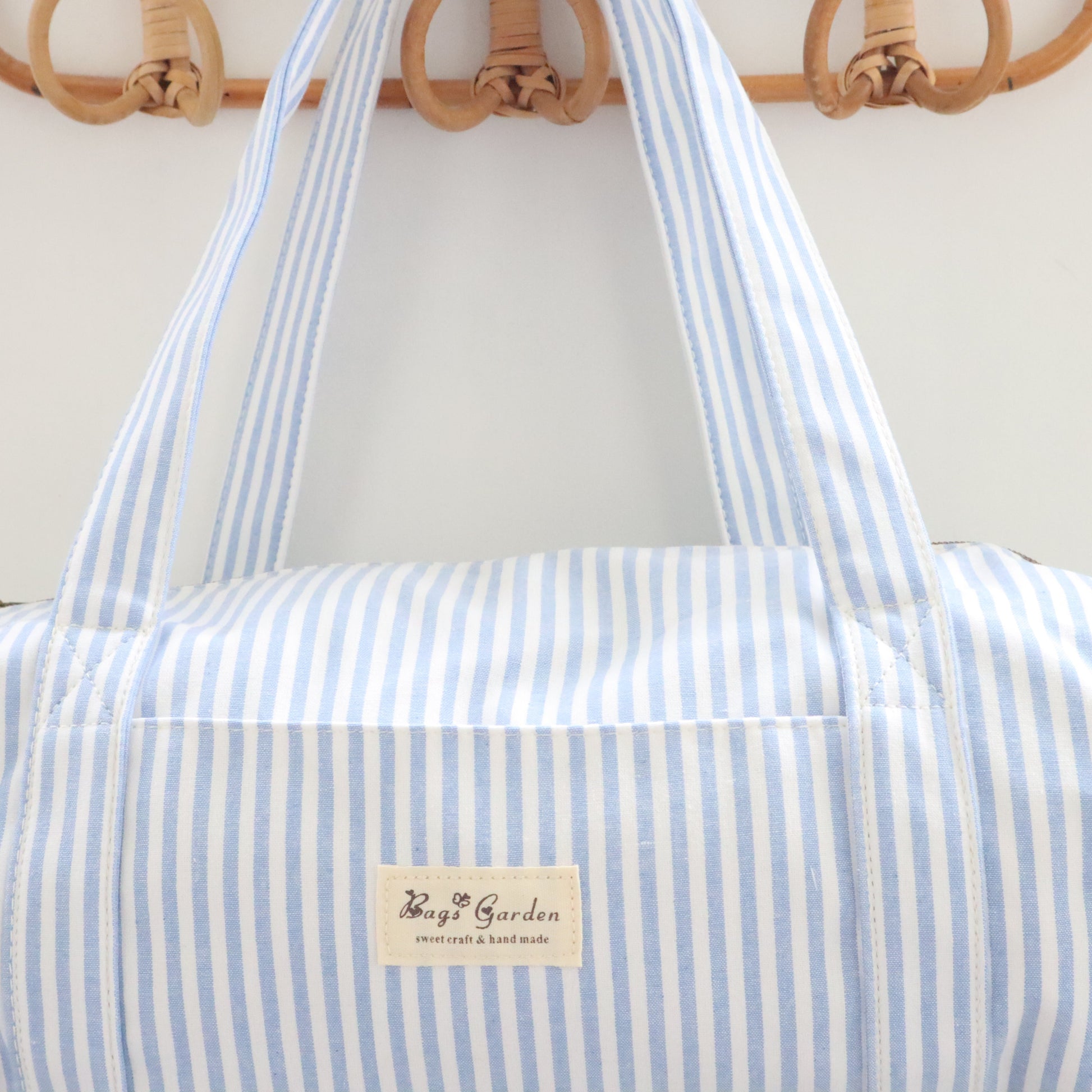 Bags Garden maleta Barrel algodón Raya ancha Azulado Bags Garden Bags Garden