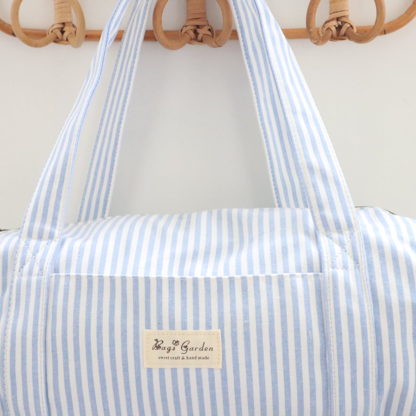 Bags Garden maleta Barrel algodón Raya ancha Azulado Bags Garden Bags Garden