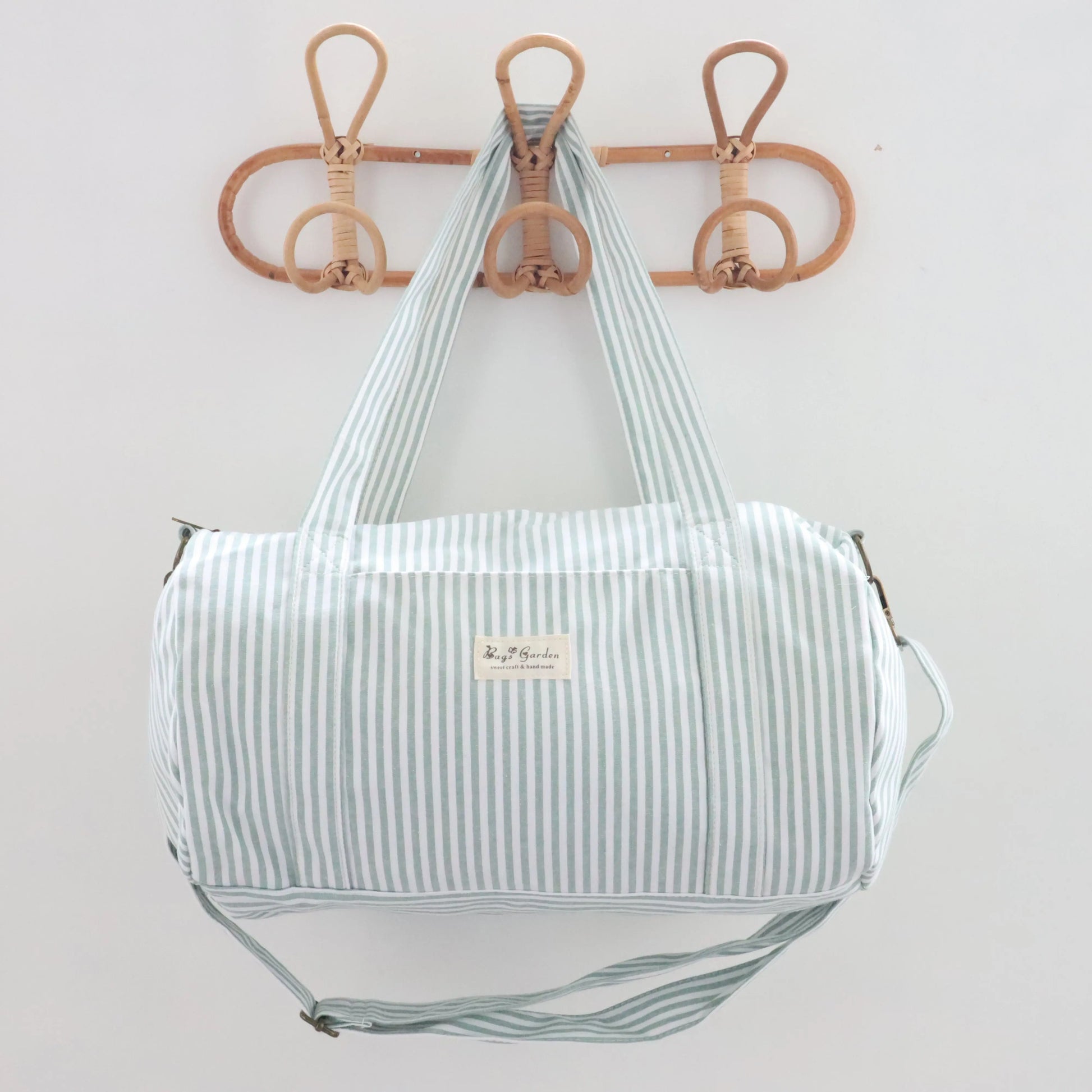 Bags Garden maleta Barrel algodón Raya ancha Mint Bags Garden Bags Garden