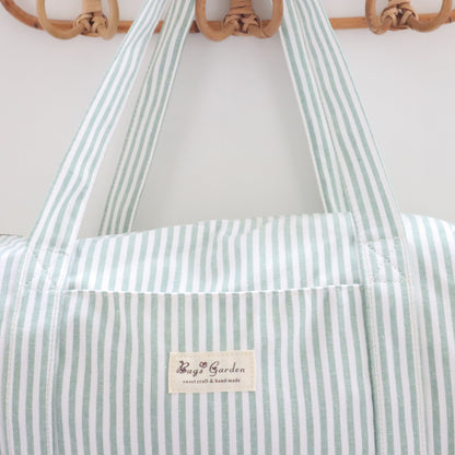 Bags Garden maleta Barrel algodón Raya ancha Mint Bags Garden Bags Garden