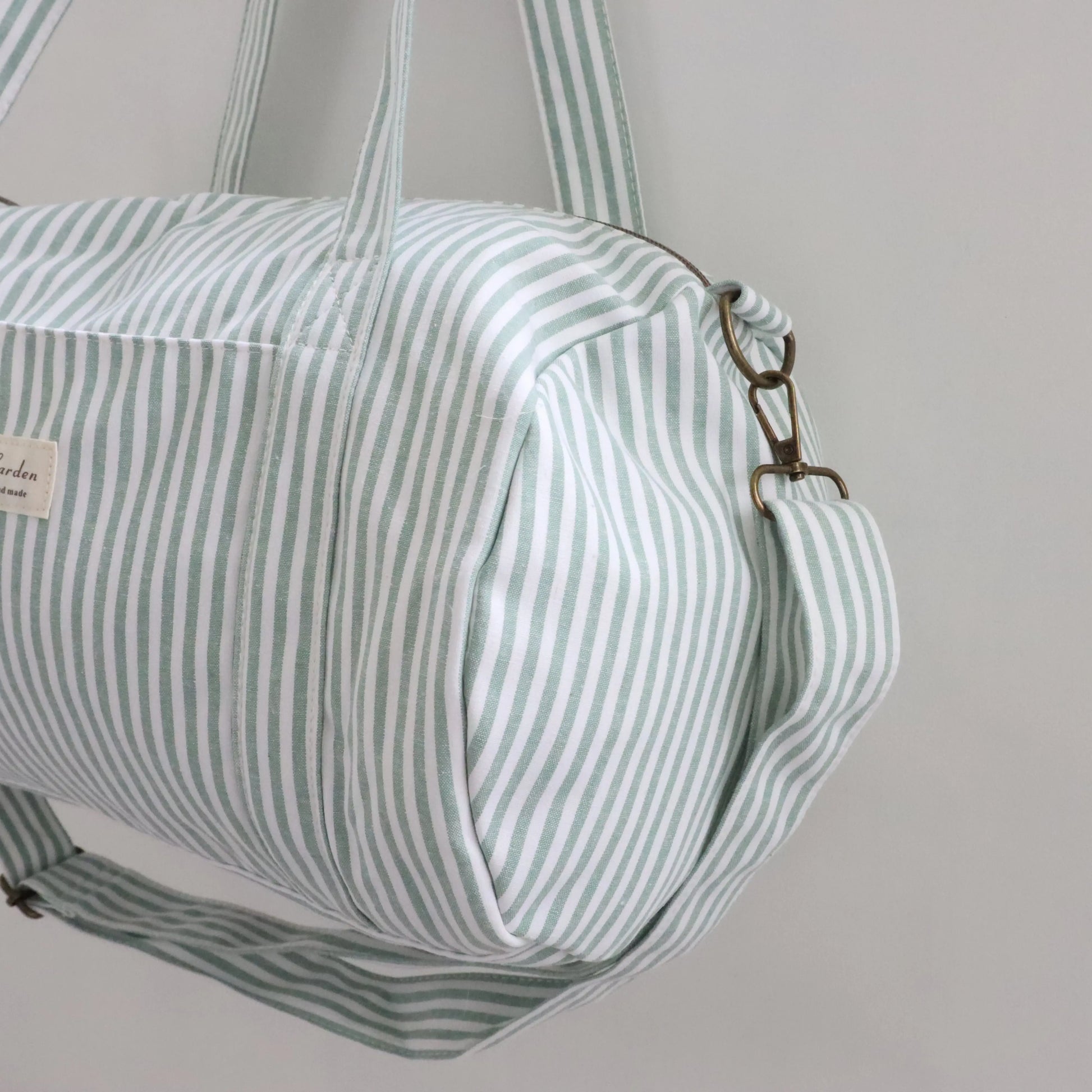 Bags Garden maleta Barrel algodón Raya ancha Mint Bags Garden Bags Garden