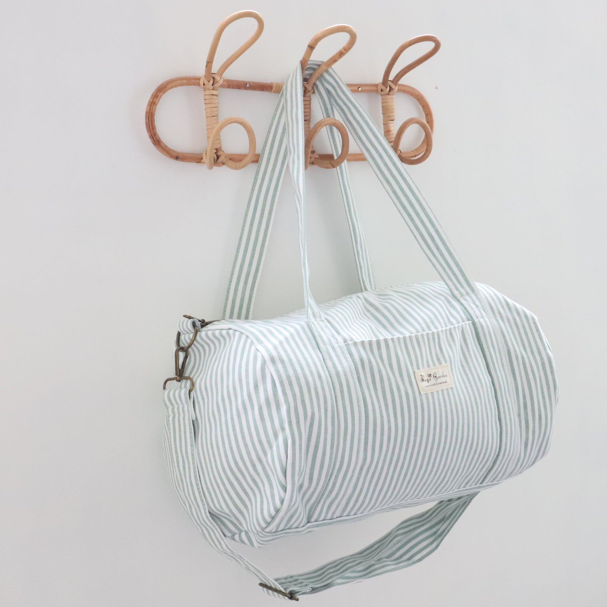 Bags Garden maleta Barrel algodón Raya ancha Mint Bags Garden Bags Garden