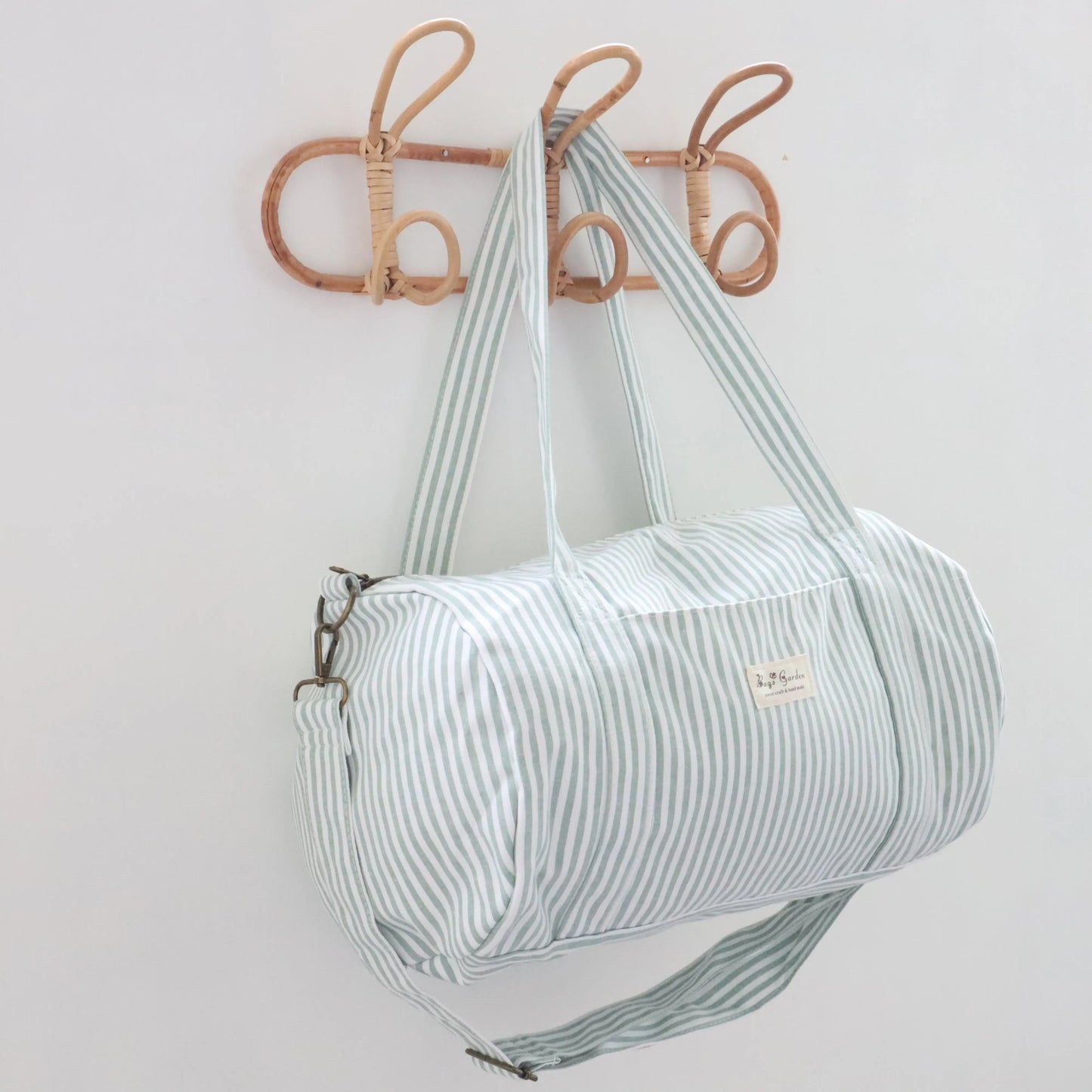 Bags Garden maleta Barrel algodón Raya ancha Mint Bags Garden Bags Garden