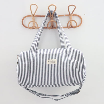 Bags Garden maleta Barrel algodón Raya ancha Negro Bags Garden Bags Garden