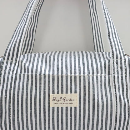 Bags Garden maleta Barrel algodón Raya ancha Negro Bags Garden Bags Garden