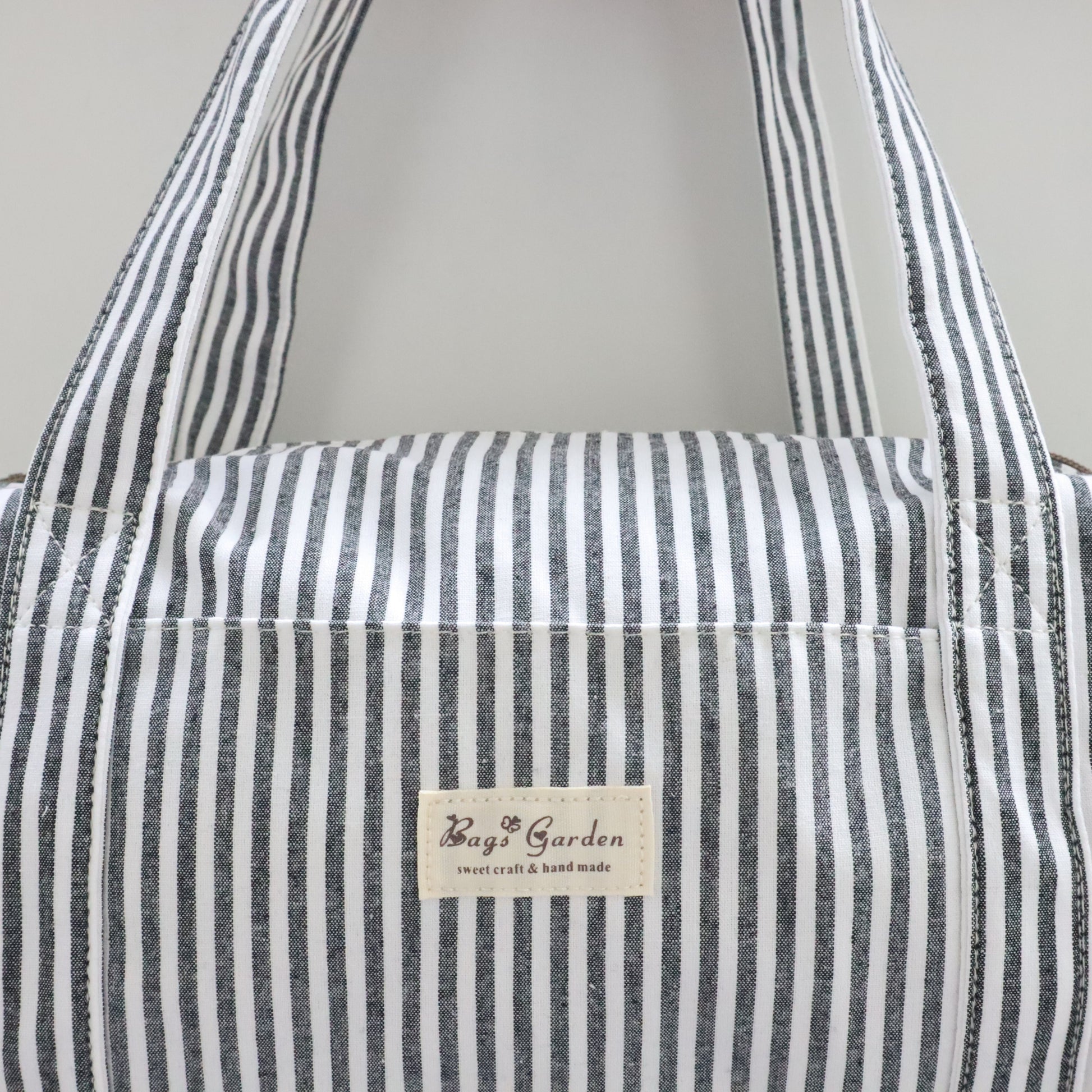 Bags Garden maleta Barrel algodón Raya ancha Negro Bags Garden Bags Garden