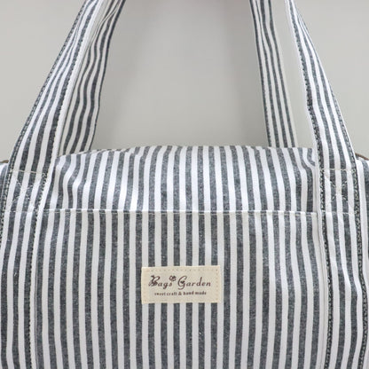 Bags Garden maleta Barrel algodón Raya ancha Negro Bags Garden Bags Garden