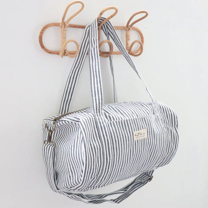 Bags Garden maleta Barrel algodón Raya ancha Negro Bags Garden Bags Garden