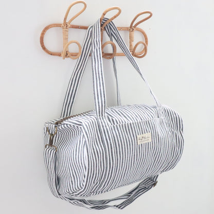 Bags Garden maleta Barrel algodón Raya ancha Negro Bags Garden Bags Garden