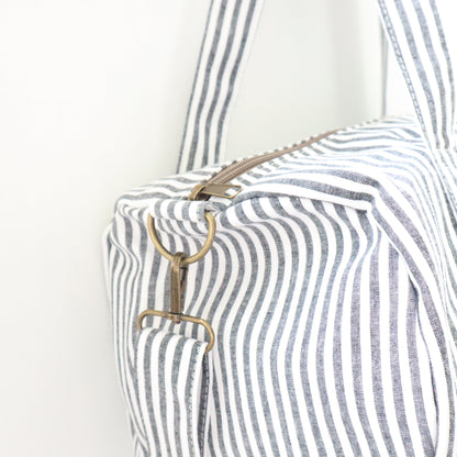 Bags Garden maleta Barrel algodón Raya ancha Negro Bags Garden Bags Garden