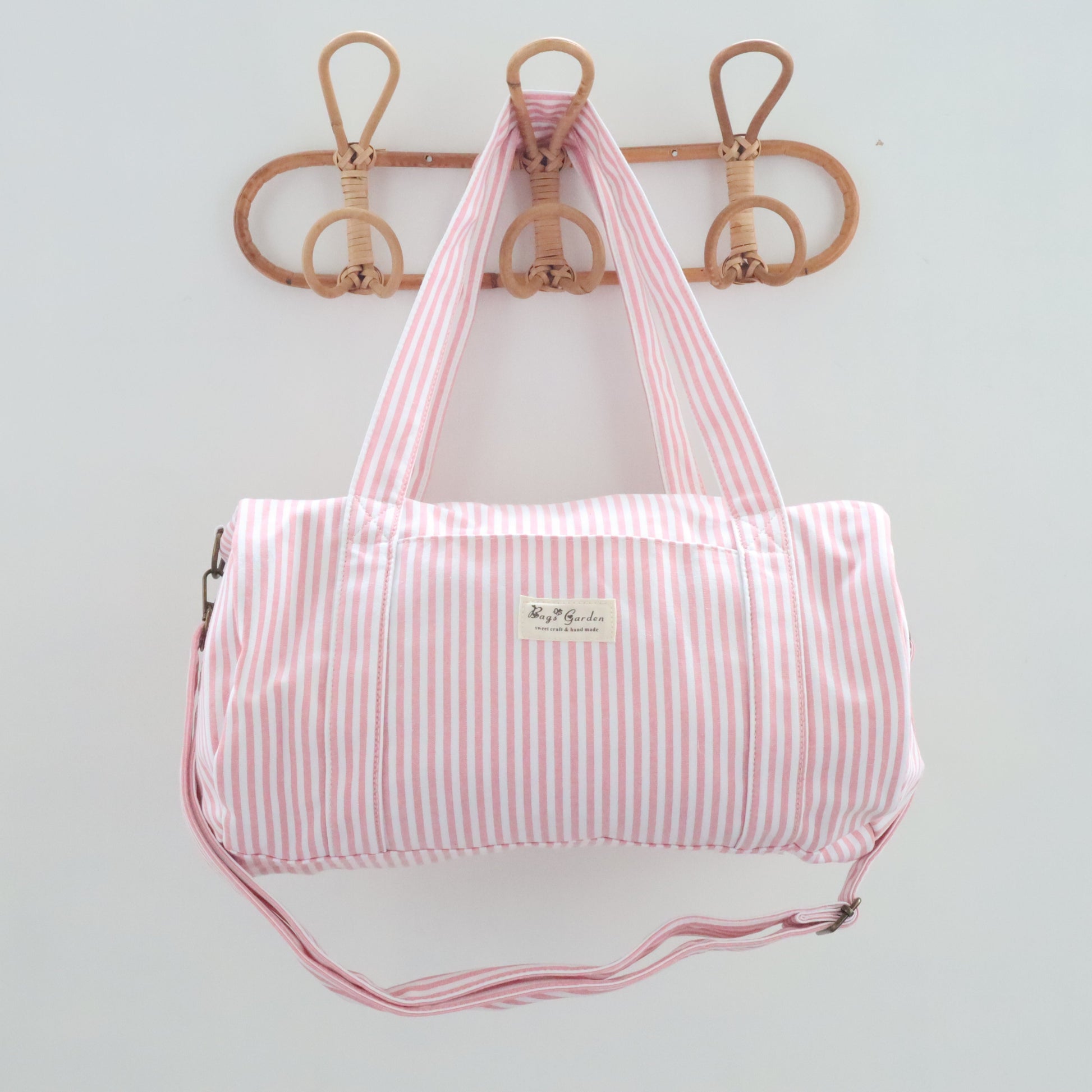 Bags Garden maleta Barrel algodón Raya ancha Rosa Bags Garden Bags Garden