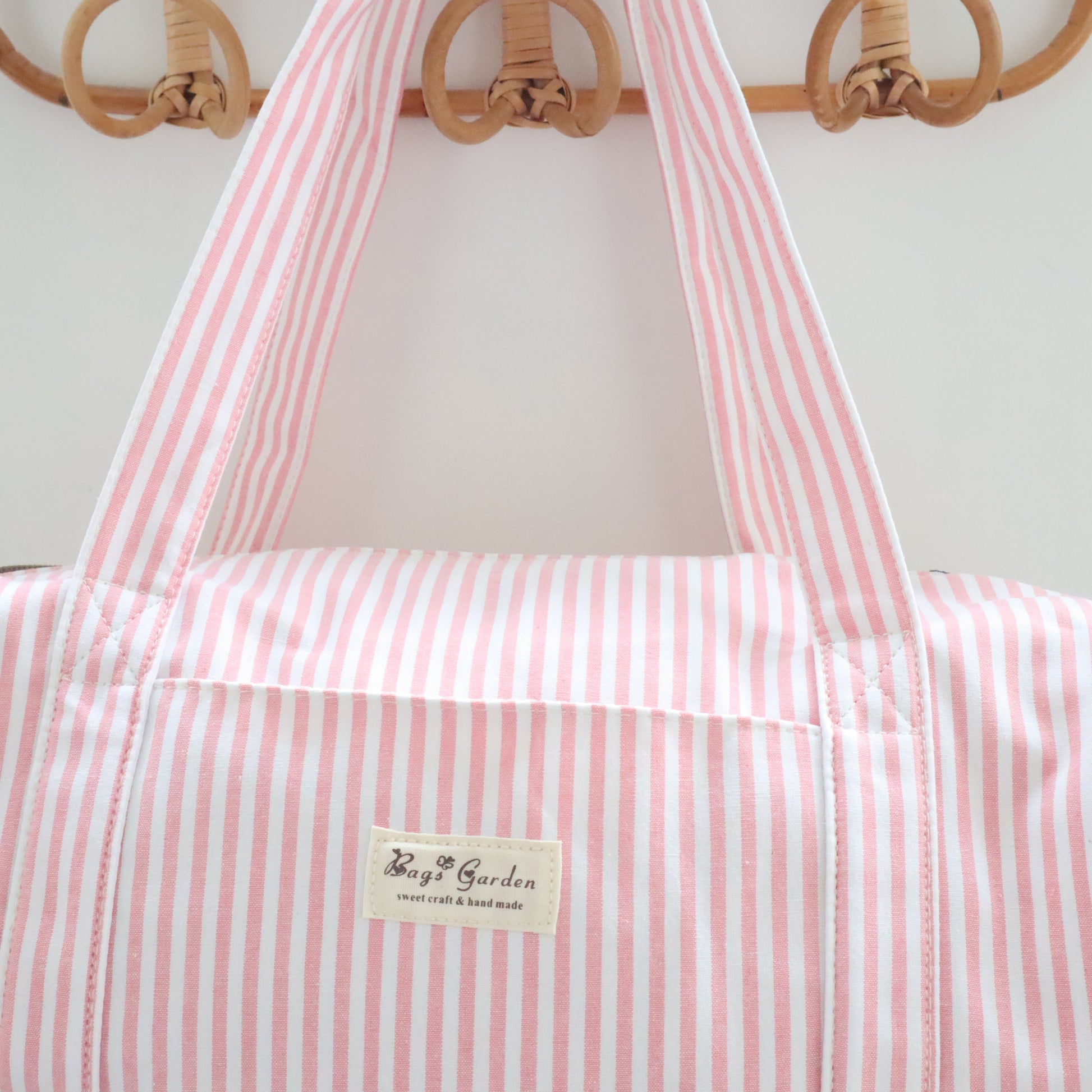 Bags Garden maleta Barrel algodón Raya ancha Rosa Bags Garden Bags Garden