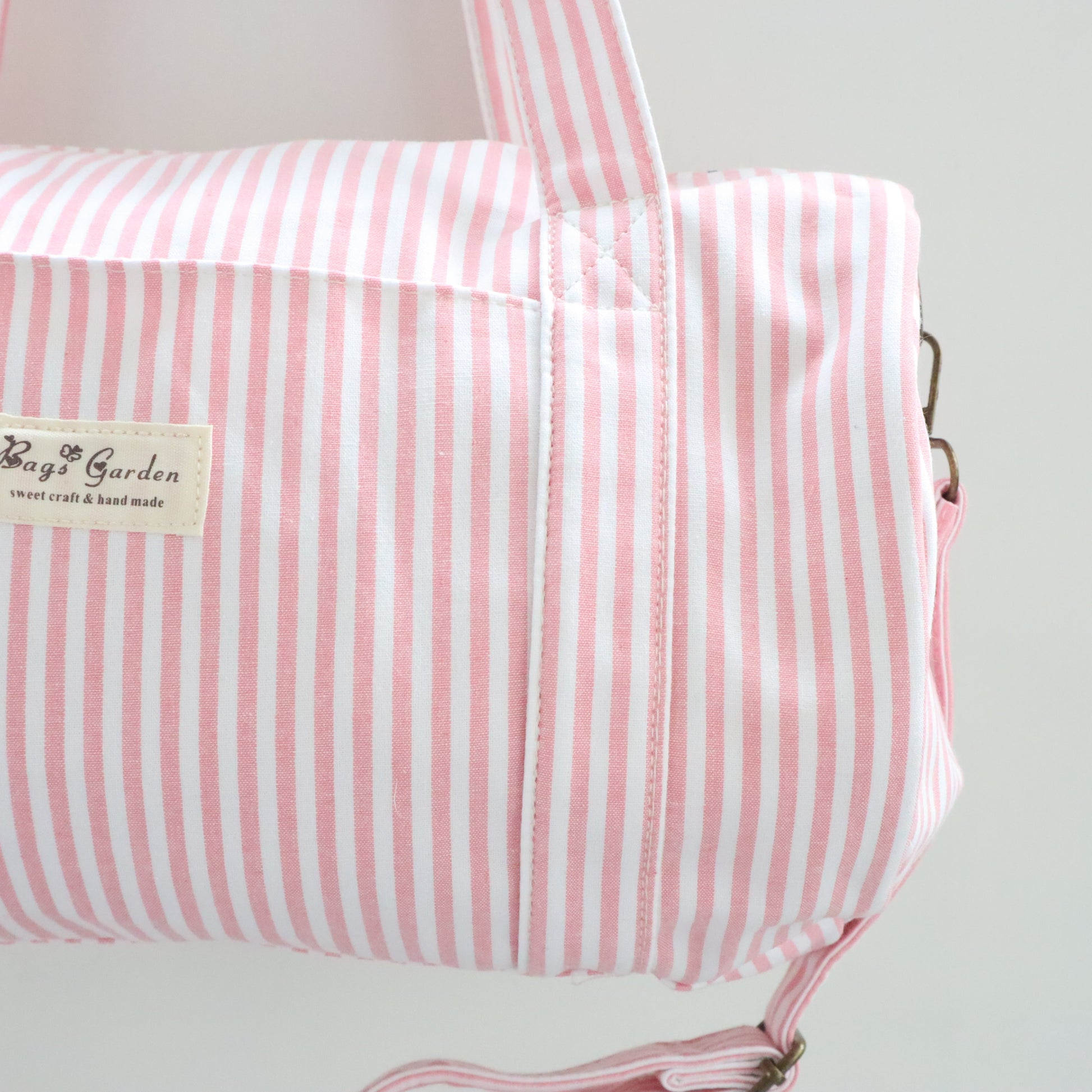 Bags Garden maleta Barrel algodón Raya ancha Rosa Bags Garden Bags Garden