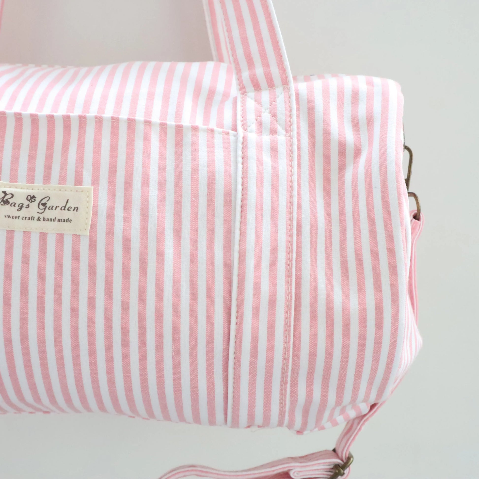 Bags Garden maleta Barrel algodón Raya ancha Rosa Bags Garden Bags Garden