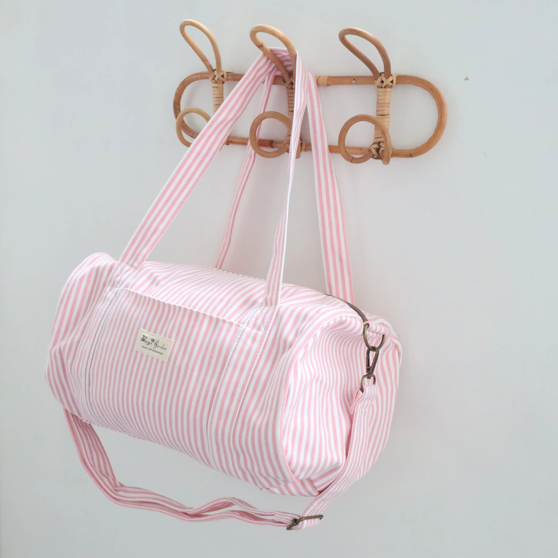 Bags Garden maleta Barrel algodón Raya ancha Rosa Bags Garden Bags Garden
