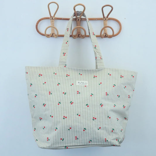 Bolsa de playa ligera impermeable cerezas beige Bags Garden