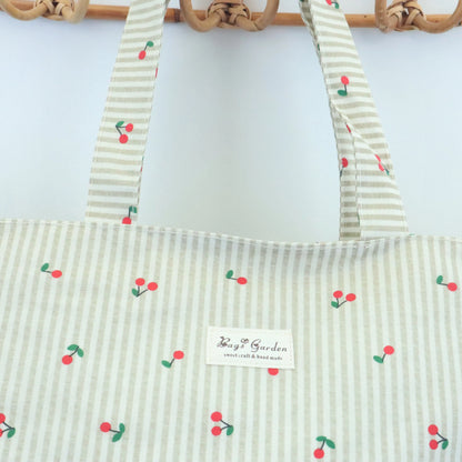 Bolsa de playa ligera impermeable cerezas beige Bags Garden