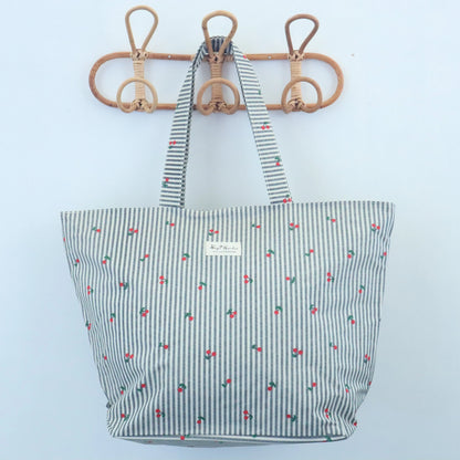 Bolsa de playa ligera impermeable cerezas gris Bags Garden